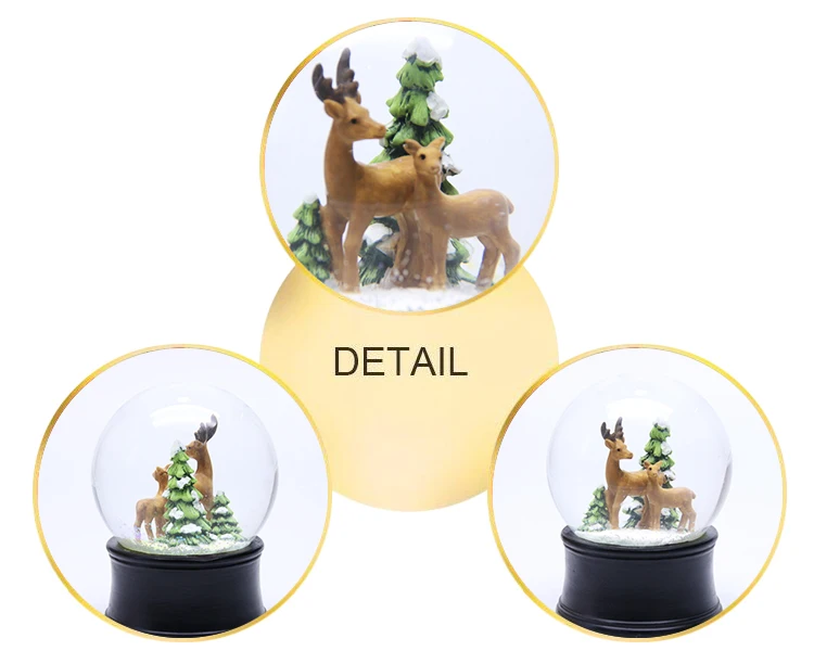 snow globe with blowing snow 