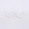 silver 10*10mm single heart milk white stone earring