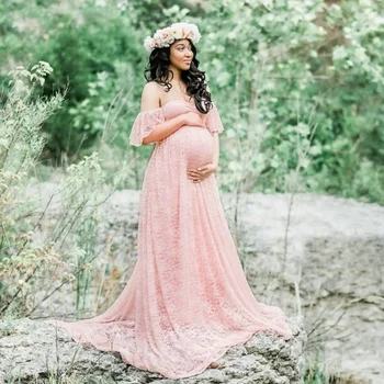 lace overlay maternity dress