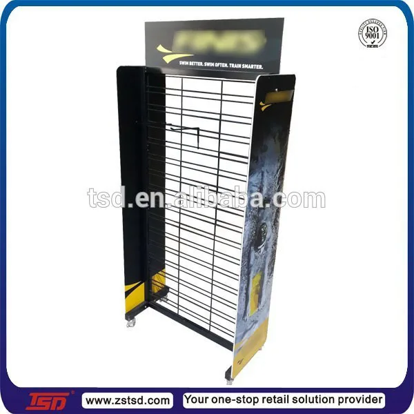 Tsdm411 Diving Fins Floor Display Rack/metal Mesh Double Sided Stand