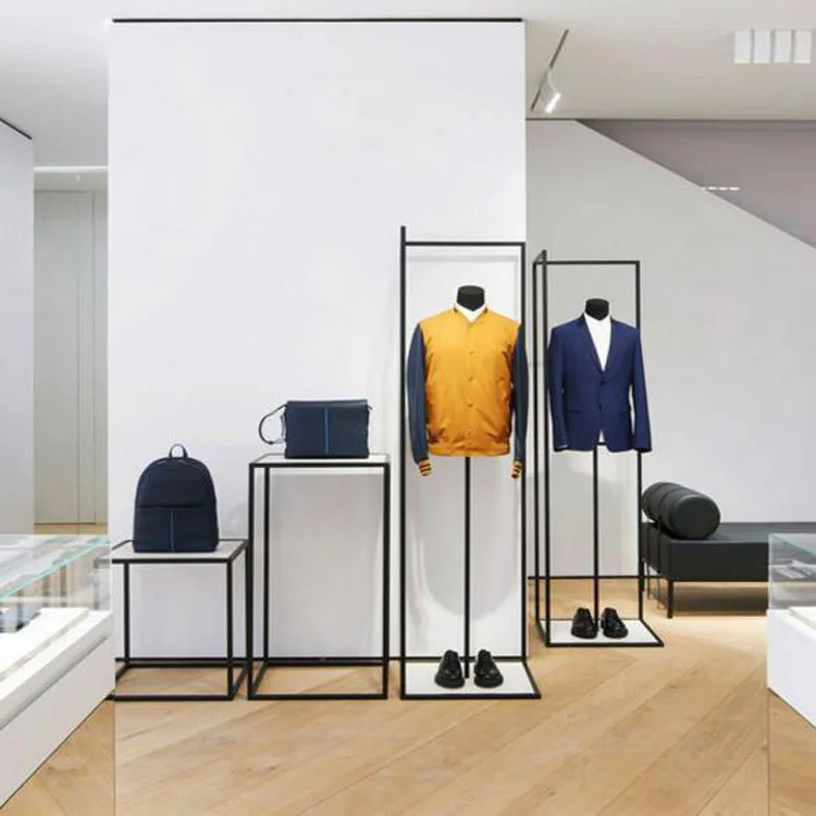 Zara Metal Retail Clothing Store Shelf Fittings Racks Display For Shop