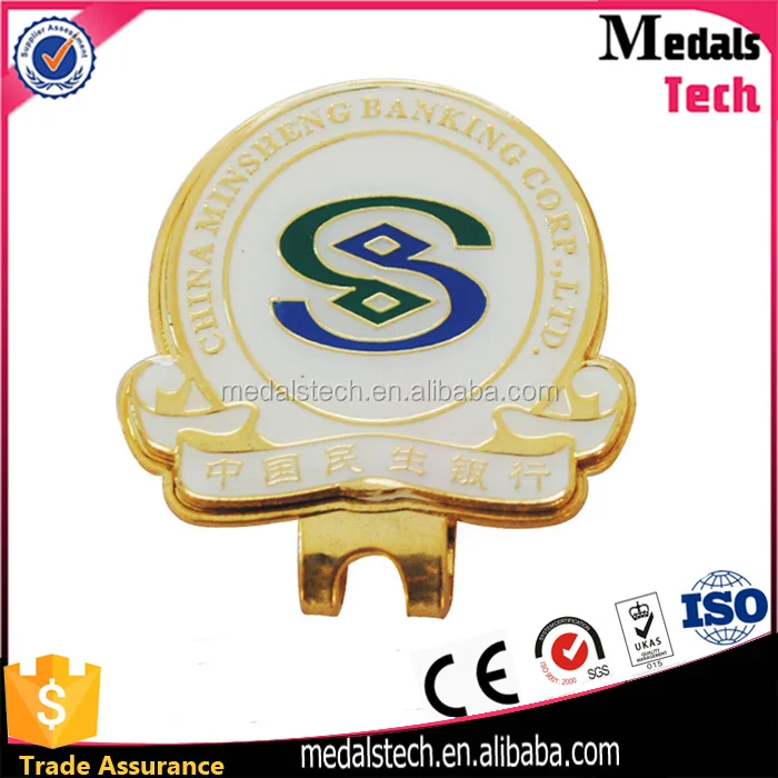 China manufacturer beautiful car logo metal golf hat clip with magnet