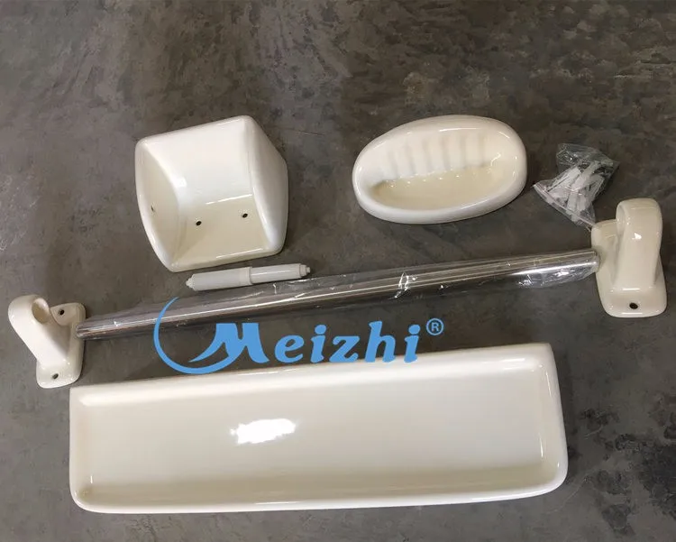 Ceramic bathroom accessory towel bar,shelf,roll paper holder,soap dish
