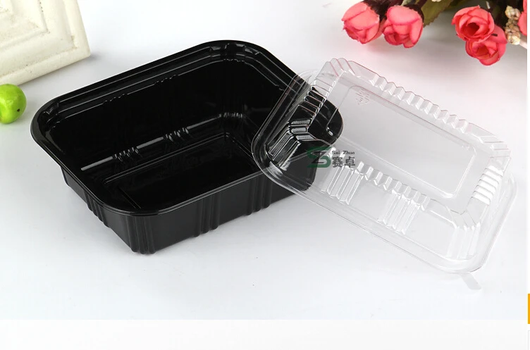 Food Grade Disposable Black Plastic Take Away Food Container - Buy Take ...