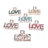 Fashion elements colorful rhinestones words LOVE metal hair claw clips for women