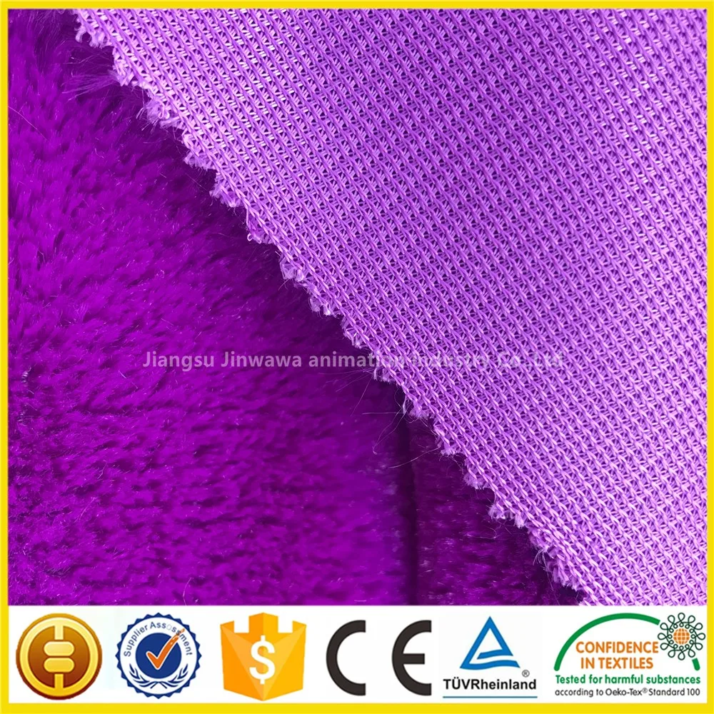100 Polyester Toy Fabric 255gsm,Pv Plush Stuffed Knitted Fabric For
