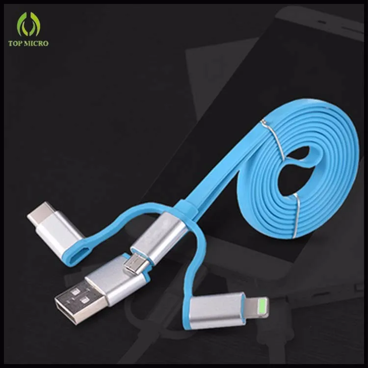New Design Quick Charge 3in1 for iphone Android Micro Type-C USB Data Line Cable - ANKUX.COM