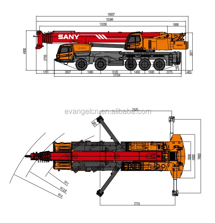 Evangel China Sany Truck Crane Stc1000c 100 Ton High Up Crane - Buy ...