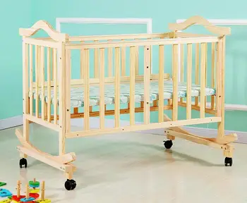 wooden baby doll crib