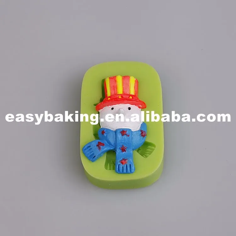 Food Grade Christmas Snowman Silicone Fondant Molds for cake decorating
