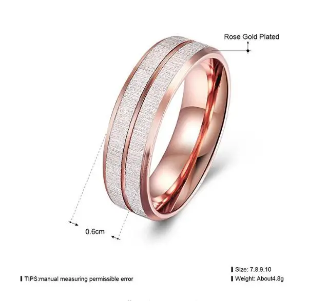 Women 6mm Tungsten Rose Gold Carbide Grooved Center High Polish Comfort Gold Ring Designs For Female