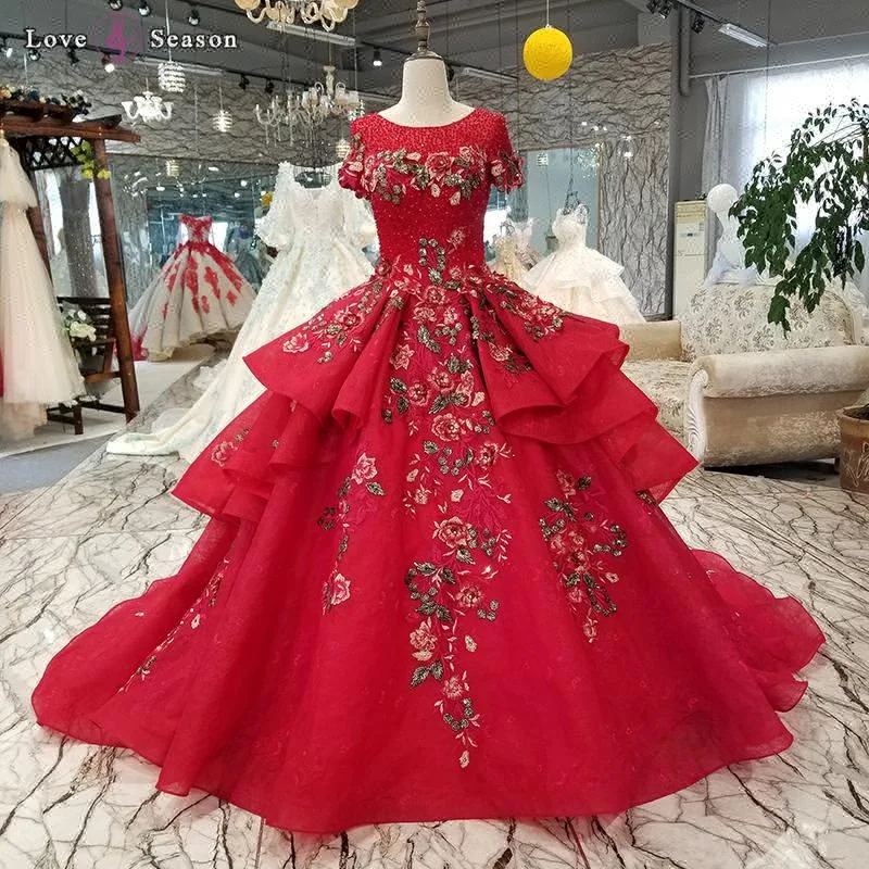 womens red formal dress