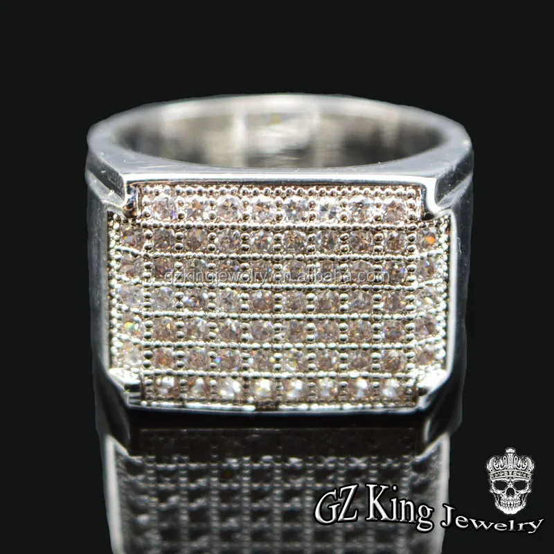 Hip hop Men's jewelry fashion silver 925 rings iced out zirconia male rings