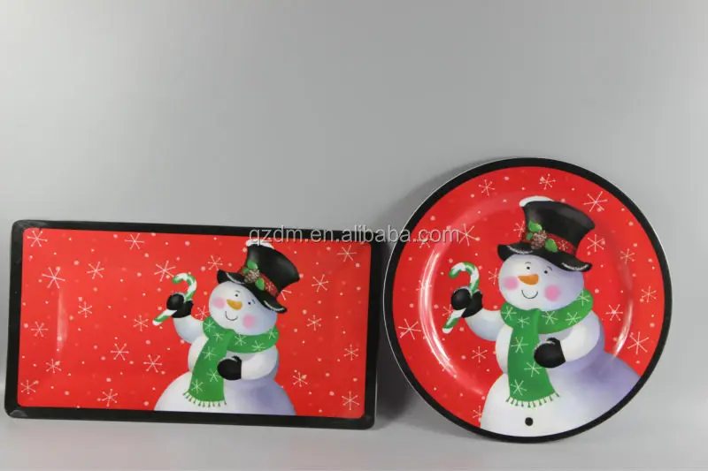 Christmas Melamine Plate And Tray Set