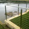 Cable lifting system external metal balcony railing round baluster cable railing