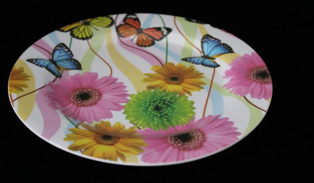 100%melamine colorful butterfly plate