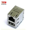 China manufacturer wholesale 10/100/1000 Base-TX USB Combo RJ45 Jack with LED