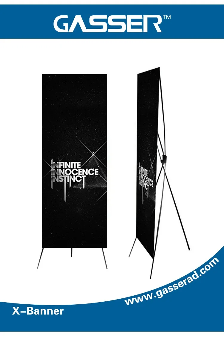 Bingkai Aluminium X Banner Untuk Indoor Outdoor Advertising