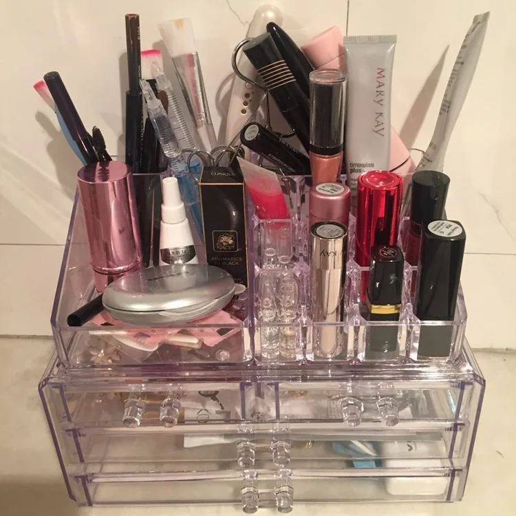 Organisateur de boîte de rangement cosmétique - Compartiments pour organiser et ranger votre maquillage et vos accessoires cosmétiques.