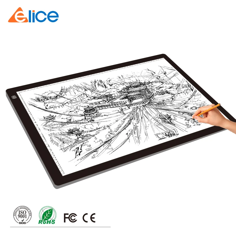 A2 23 inch LED Tracing Light Pad Stencil Light Box Track Table/Painting Plates/ drawing Tablet with USB cable for art school