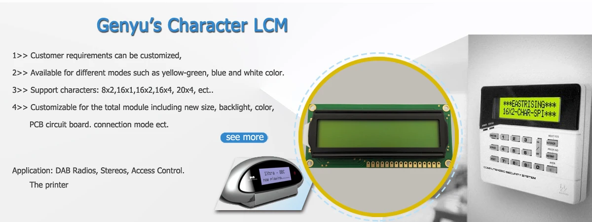 STN COB Type 16 pin Connector With PCB 1602 Character lcd 16x2 lcd Display Module