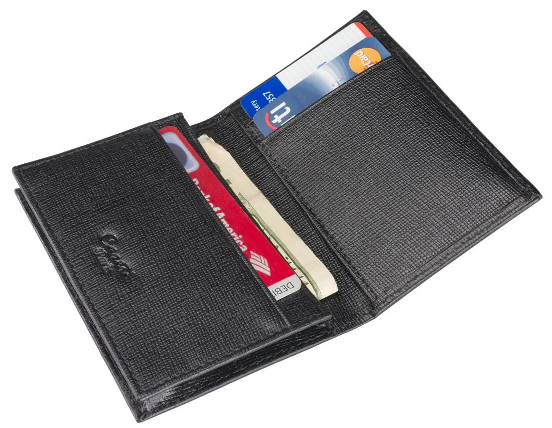 Custom Genuine Leather Foldover Double Sided Business Card Holder - Buy ...