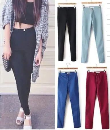 2016 fashion American brand jeans woman pencil casual denim stretch skinny high waist jeans pants women