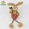 Brown Easter Stuffed Plush Sitting Long Legs Rabbit with Carrot