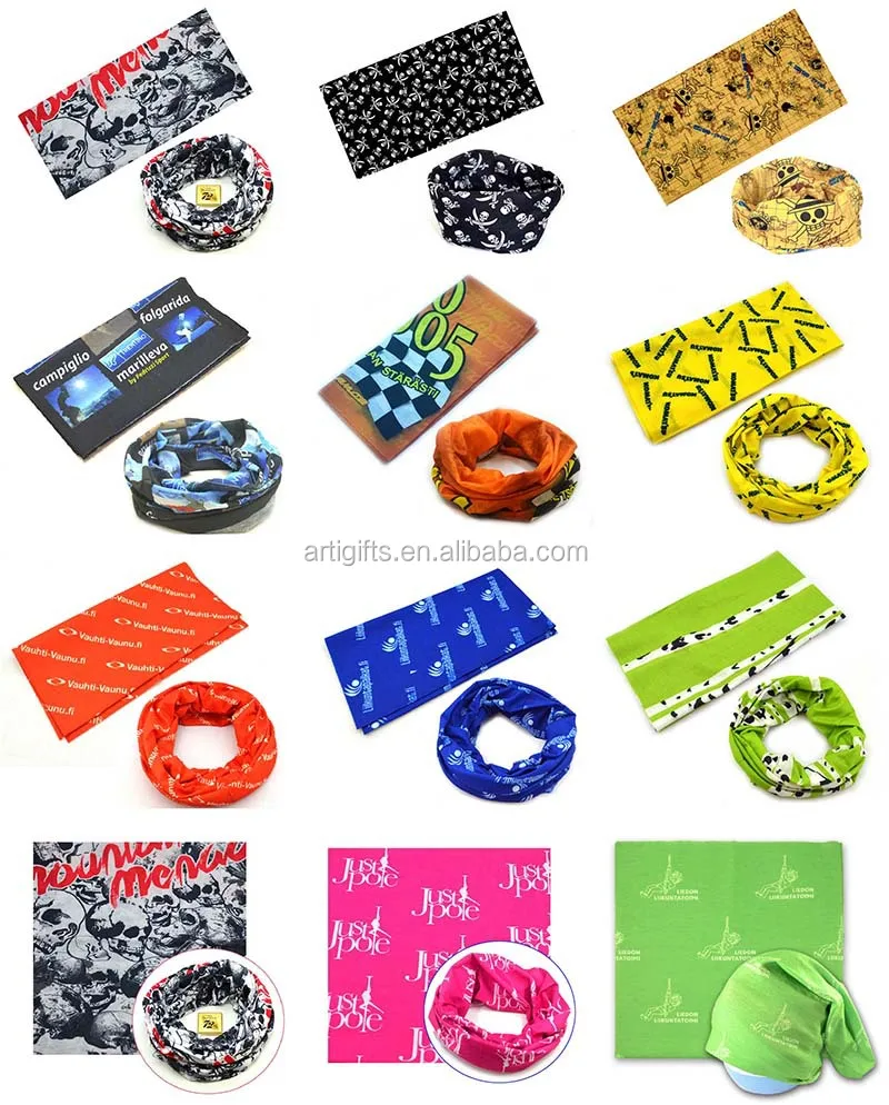 Wholesale Headwear Custom Printed Polyester Tubular Square Scarf Tube Seamless Bandana