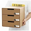 Custom multilayer folded cardboard kraft paper storage box desk files organizer document box