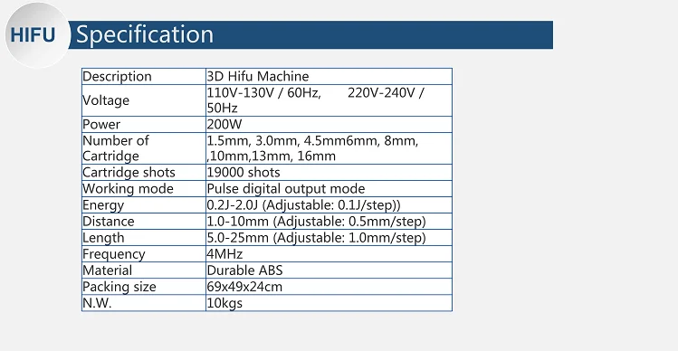 3d hifu focused ultrasound for skin care