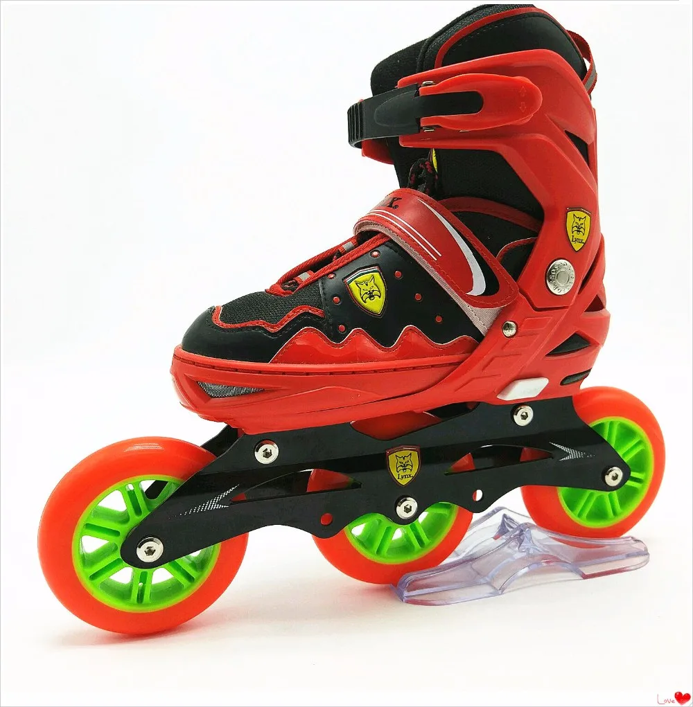 2017 Hot Sale Straight Pu Wheel Skates Adjustable Red Blue Pink Inline