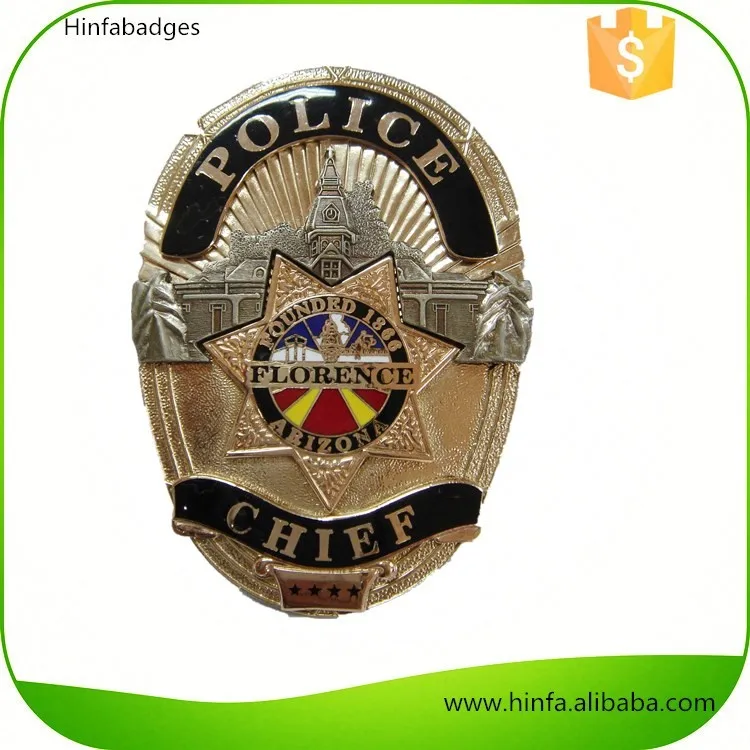 Metal Security Officer Badges,Gold Security Officer Lapel Pins,Custom