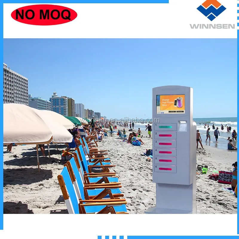 Beach Kiosk Wireless Charger Phone Charging Stations For Retailers Apc