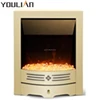 China manufacturer modern wall-insert electric fireplace with golden finished