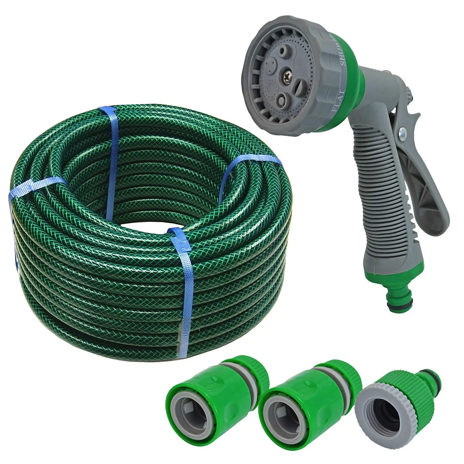 Faithfull PVC Reinforced Hose 30 Metre Fittings & Spray Gun