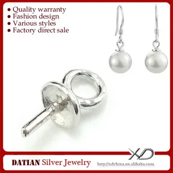 Xd P140 Small 925 Sterling Silver Pearl Earrings Mounting Xd P140 Small 925 Sterling Silver Pearl Earrings Mounting