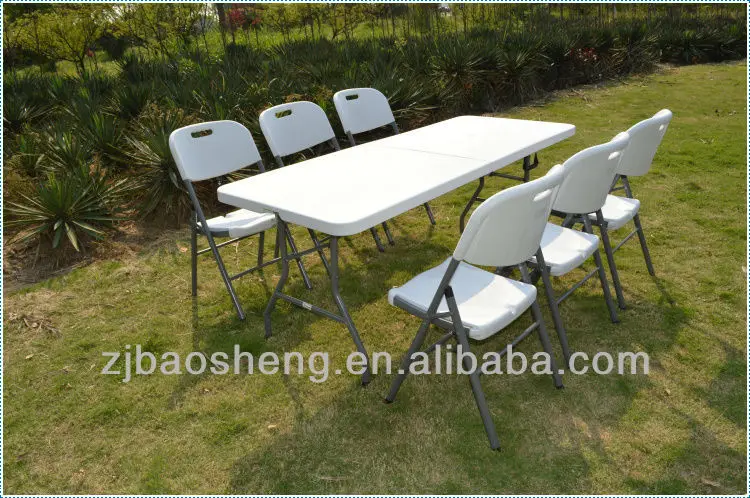 152cm rectángulo de plástico plegable mesa del banquete para/jardín