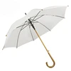 for wedding withe wooden handle cheap price bright colored white promotion umbrella with logo printing