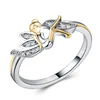 Cartoon Angel Wings Rings Cute Silver Color AAA Zircon Ring For Women Girl HS-CS-B2117