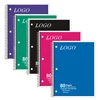 A4 size wholesale subject spiral notebook LOGO punch with custom printing assorted