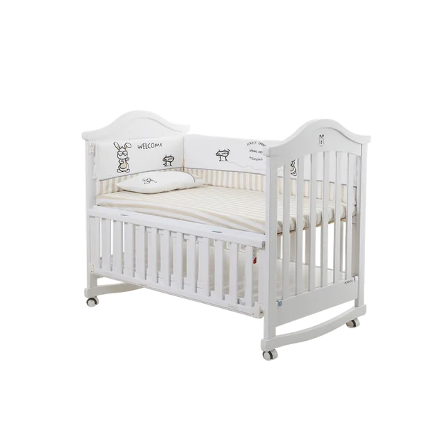 Cheap Comfortable Baby Crib Indonesia With Solid Wood For Kid Bed