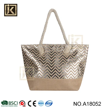 Jakijayi Designer Beach Bags Gold Stripe Silver Jakijayi Designer Beach Bags Gold Stripe Silver