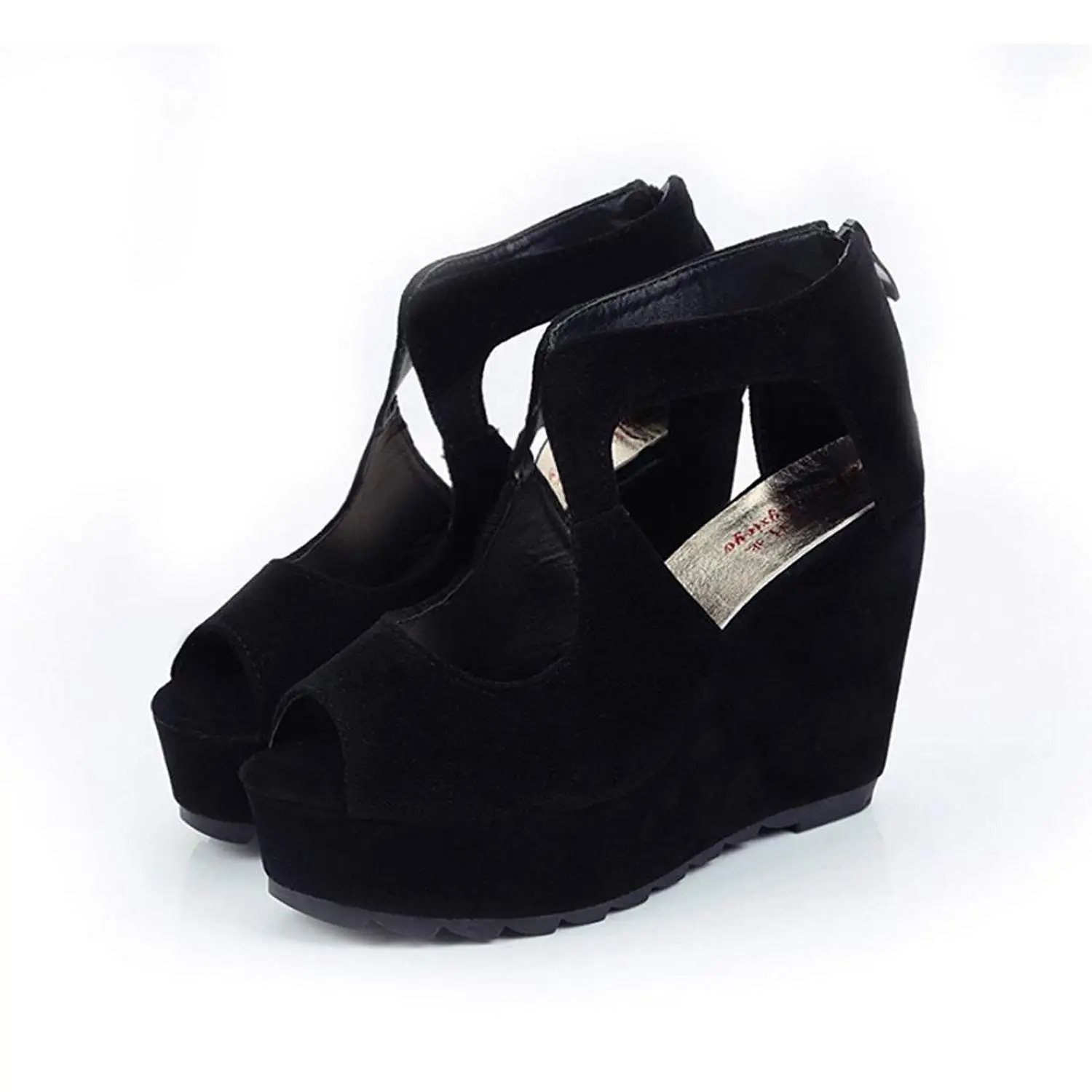 KaiCran Womens Sandals Wedge Heels Shoes Summer High Platform Fish Mouth Shoes