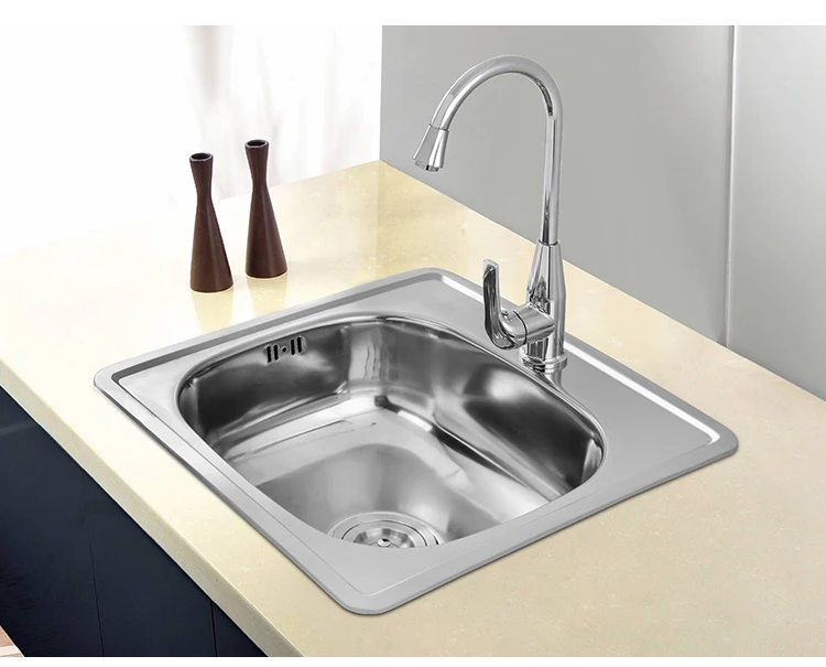 WY-4848 hot sale kitchen stainless steel one stretched brush or pear finish sink