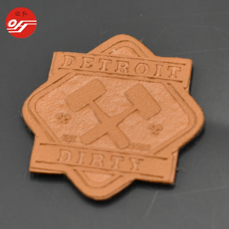 Wholesale Custom Embossed Logo Genuine Leather Patches For Clothing