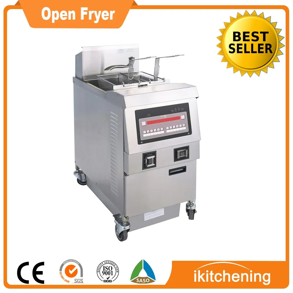 Double Basket Commercial Deep Fryer / Auto Lift Deep Fryer / Gas Deep