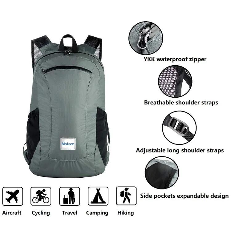 Folding Bags Hiking Backpack Waterproof Shoulder Pack Outdoor Camping Portable 