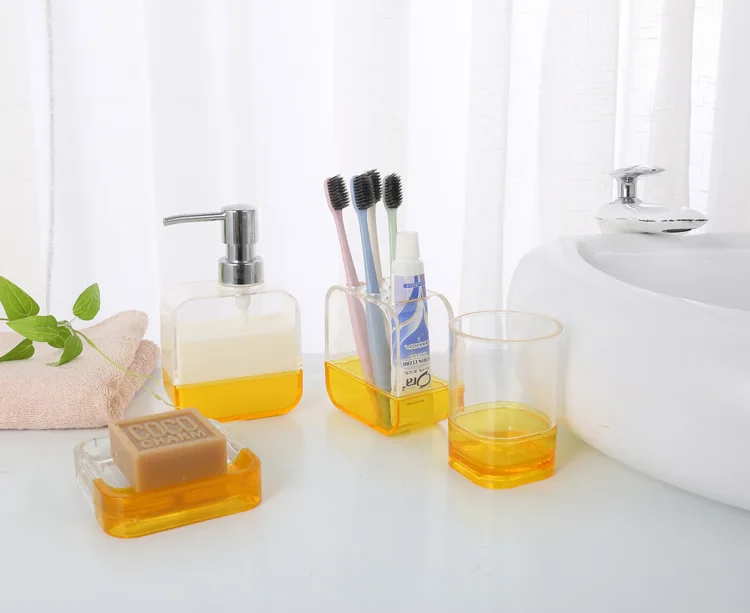 4pcs/set Hotel High Quality Clear Acrylic Bathroom Accessories - Buy ...