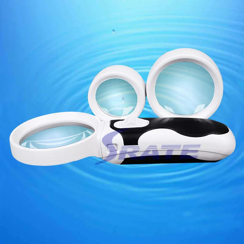 2 Led 3 Lenses Handheld Magnifier For Senior Reading Buy Handheld